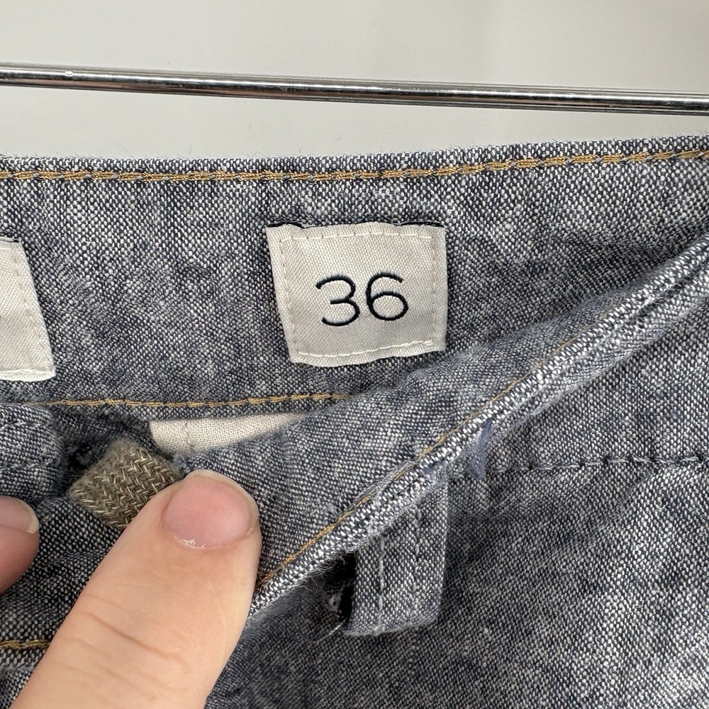Lucky Brand Shorts Men 36 Blue Lightweight Linen Blend Preppy Beach Draw String - Picture 3 of 13
